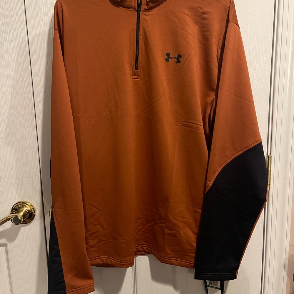 NWT men’s large burnt orange under armour quarter sip jacket